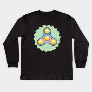 Fidget hand spinner Kids Long Sleeve T-Shirt